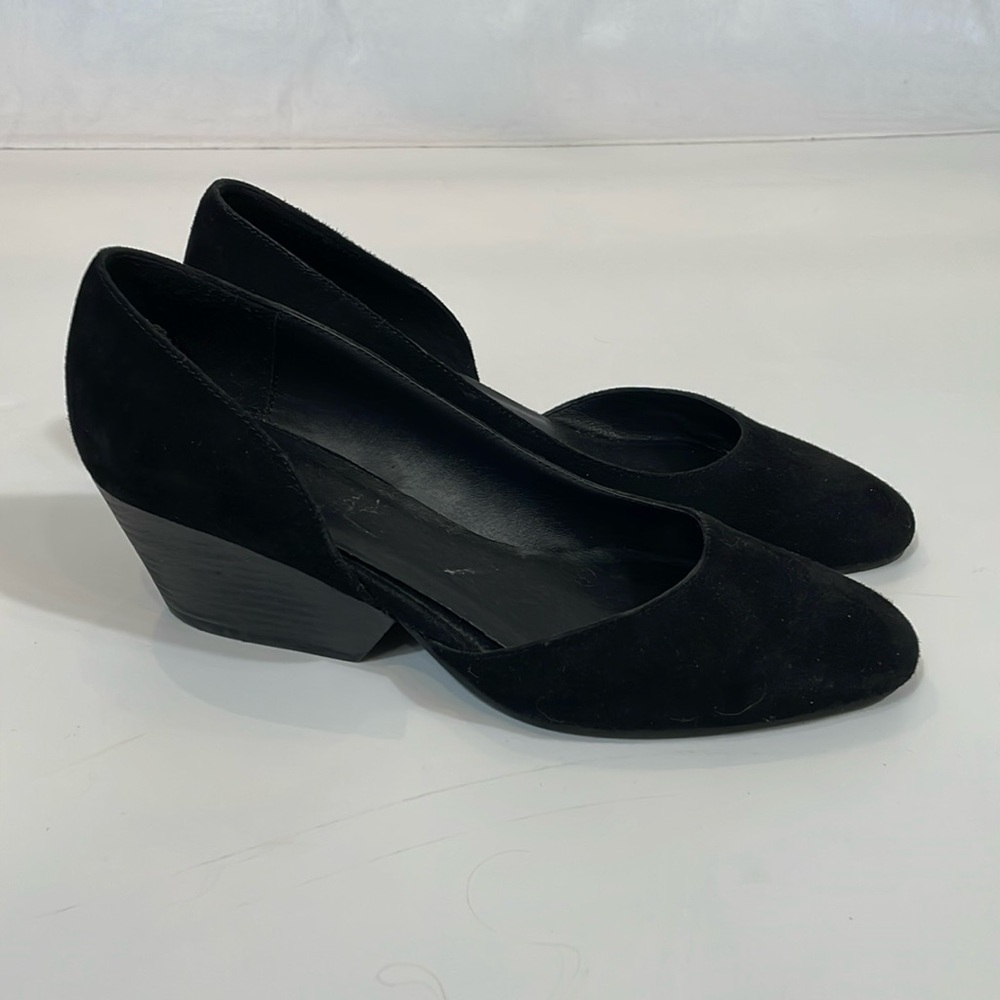 Eileen Fisher Low Heel Shoes Size 9 Dress Office Black Suede Comfort EUC